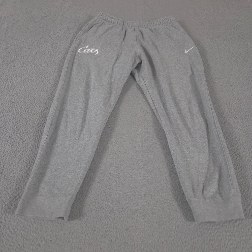 Nike Sweatpants Men XL Gray Sportswear Club Fleece Joggers Cats Embroidered Logo